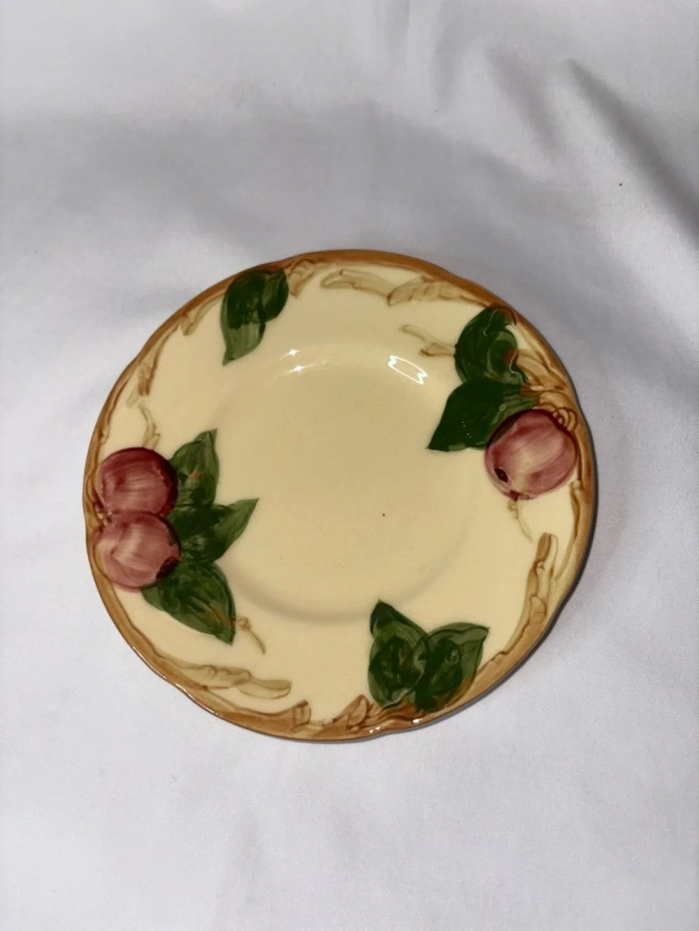 Franciscan Apple Set of 4 Sauce Dessert Plates 6.5” Vintage USA Hand Painted